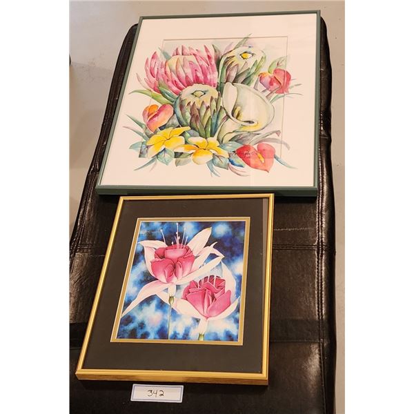 Watercolor by Alisha Moana Fernandez (14.5"x11"), Watercolor by Nadine Ravelo (20"x16.5") Maui Art