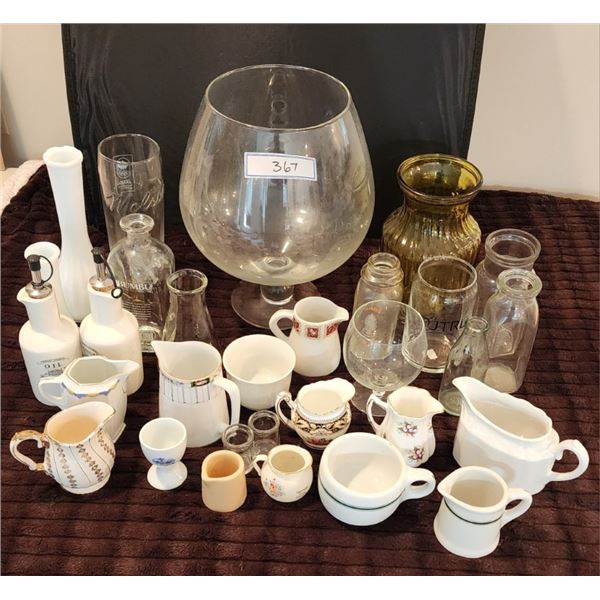 Variety of Glass & Mis-Matched Vintage China