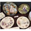 Image 4 : Vintage Collectible Plates, Fine Linen, Hand Painted Iris Watercolor Wall Art in Silk, Cups & Saucer