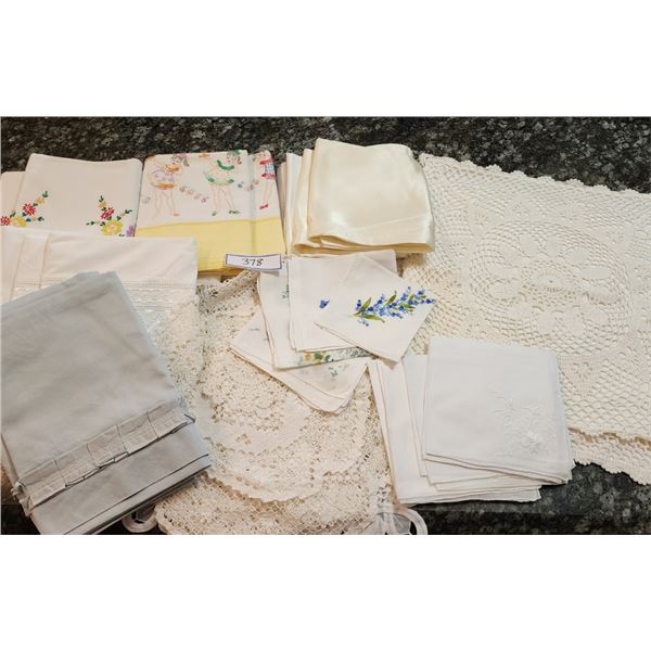 Embroidered Pillowcases, Satin Pillowcases, Doilies, Handkerchiefs, Crochet Cushion Covers