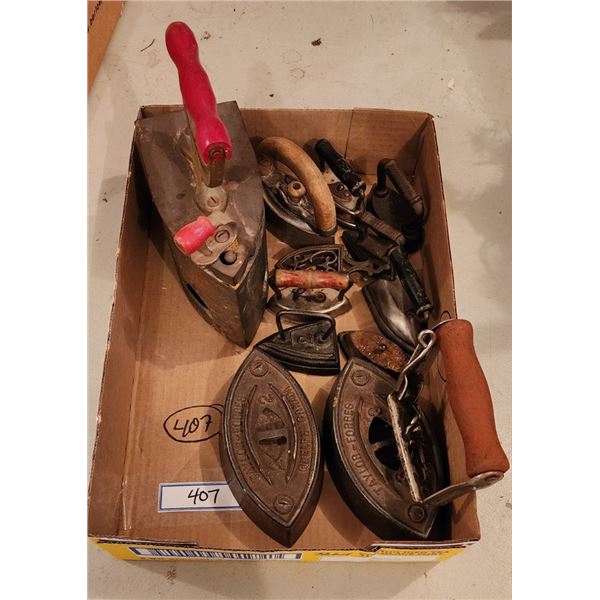 Collection of "sad irons", RARE Flat Irons/Smooth Irons
