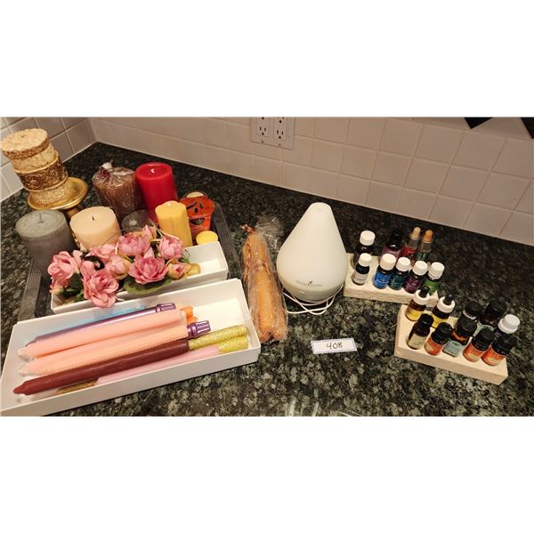 Young Living Essential Oils Diffuser, Assorted Essential Oils, Assorted Candles
