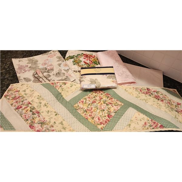 2 Sets of Placemats, Quilted Table Runner, Napkins, Tablecloths