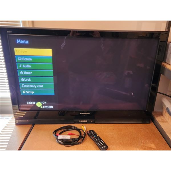 42" Panasonic TV with Wall Mount Brackets, Remote, RCA Cables, High Resolution DVD Player