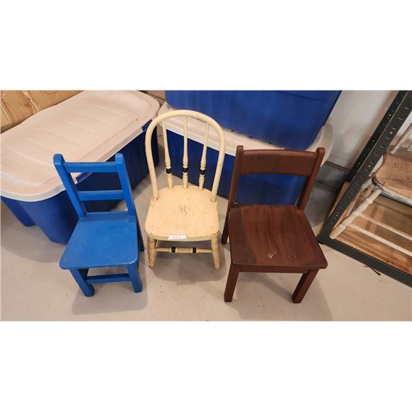 3 Antique Children's Chairs
