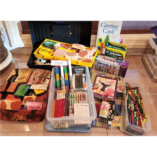 Stamps, Pads, Crayons, Chalk, Fabric Crayons, Watercolor Pencils, Gel Pens, Book, Liquid Pearl Kit