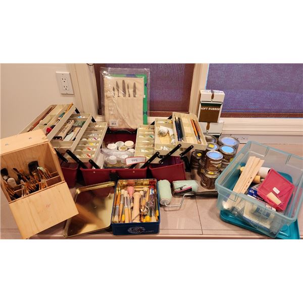 Large Lot of Art Paint Supplies