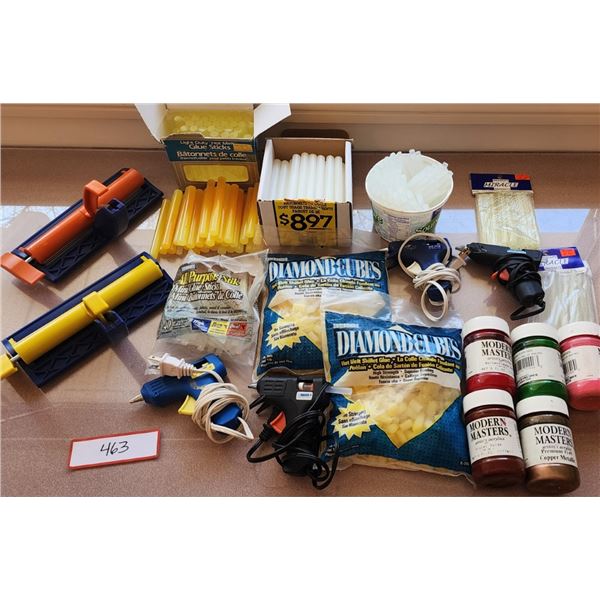 Hot Glue Guns, Glue, Fiskars Paper Crimpers, Artist Acrylic Paint