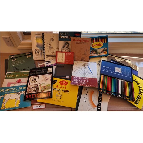 Drawing Books, Sketch Pads, Colored Pencil Sets, Pencil Drawing-People/Horses, Tracing Paper