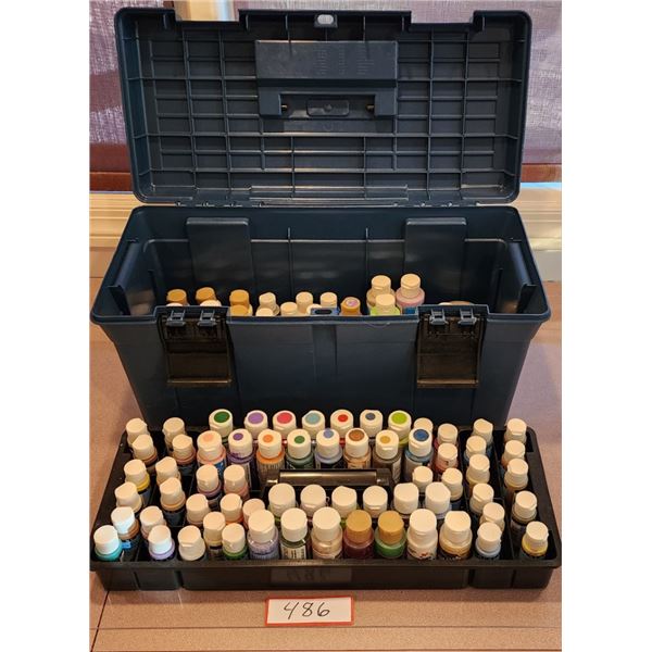 Acrylic Paints in Toolbox - Approximately 120 bottles