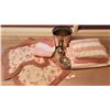 Image 1 : Bath Mats, Towels, Garbage Cans, Soap Dish, Toothbrush Holder, Small Handmade Blanket