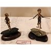 Image 1 : 2 Vintage Malcom Moran Signed Bronze Sculptures