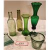 Image 3 : Vintage Kerosene Oil Lamp, Vintage Emerald Green Glass Bottles, Vases & Other Glass