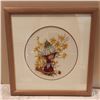 Image 3 : Cross Stitch Framed Fairies (16"x 15") , Vintage Framed Petit Point Flowers (12"x 13")