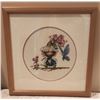Image 4 : Cross Stitch Framed Fairies (16"x 15") , Vintage Framed Petit Point Flowers (12"x 13")