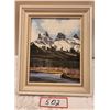 Image 2 : French Marketplace Oil Painting on Canvas, & The 3 Sisters by Sal tiel (both 12.5"x 10.5")