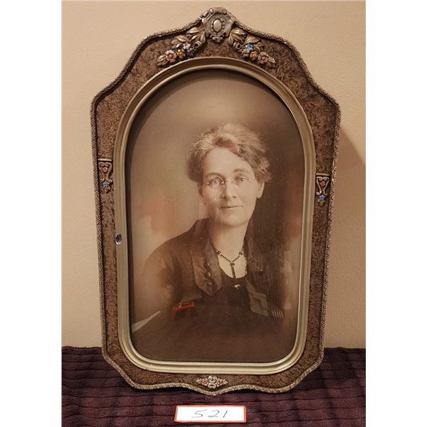 Ornate Gilt Frame with RARE Blown Out Glass (12.5"x 20")