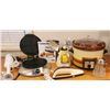 Image 1 : Crock Pot, Moulinex Hand Mixer, Cuisinart Waffle Maker, Electric Knife, Utensil Holder, Syrup Carafe