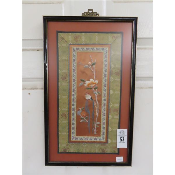 Framed Floral On Silk