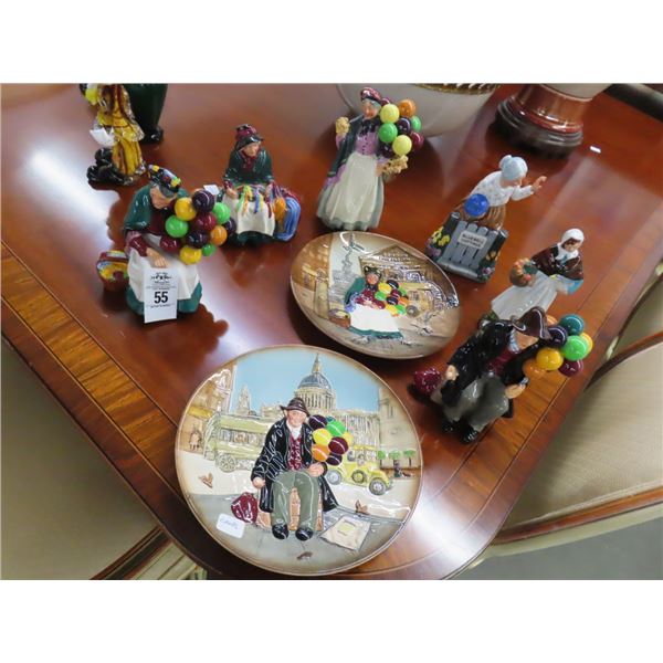 Royal Doulton The Old Balloon Figurines Set w/Dishes