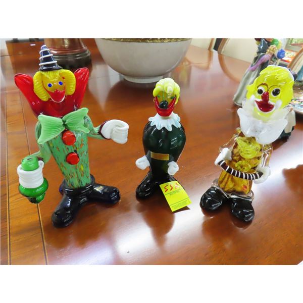 Art Glass Clowns 3 (Been Repaired)