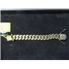 Image 1 : 10K "VIP"  Plum Gold Curl Link Bracelet  8"  212g
