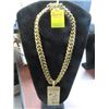 Image 1 : 10K "VIP"  Plum Gold Curl Link Chain & Diamond Cluster Pendant Last Supper 484g
