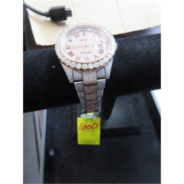 Rolex Date Just S # 14435963  Two Tone Rose Gold Iced Out