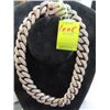 Image 1 : 10K "VIP"  Iced Out Curl Link Diamond Necklace Rose Gold  38CT Diamond  707g