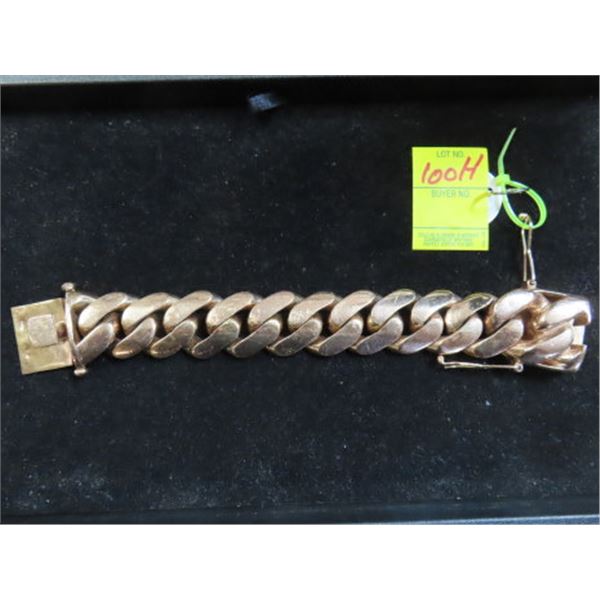 10K Rose Gold Curl Link "VIP"  Bracelet - No Diamonds -513g