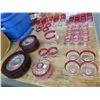 Image 2 : Large Lot of Red Trim Glassware/Dishes