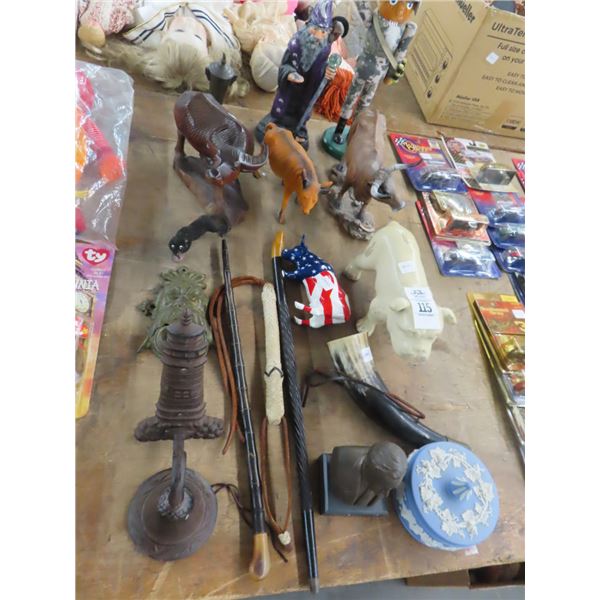Cast Bell, Whip, Horn, Nutcracker, Animal Figurines