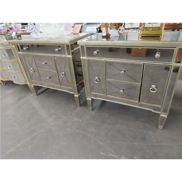 Mirrored Hall Cabinets - Pair