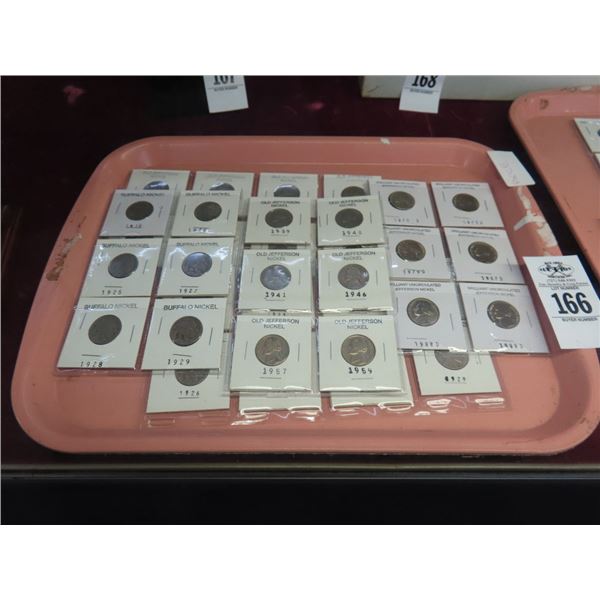 Buffalo Nickels 6, Jefferson Nickels - 20 +