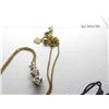 Image 2 : 14K YG Diamond Pendant w/3 Modified Cut Diamonds.  Prong Set w/14K