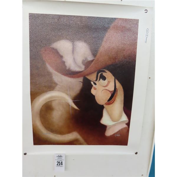 Unframed Disney Captain Hook Artist Signed 90/195