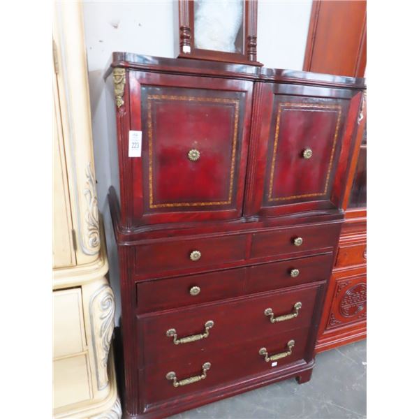 Cherry Cast Trim High Boy Dresser