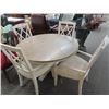 Image 1 : White Round Pedestal Dining Table w/4 Padded Armchairs