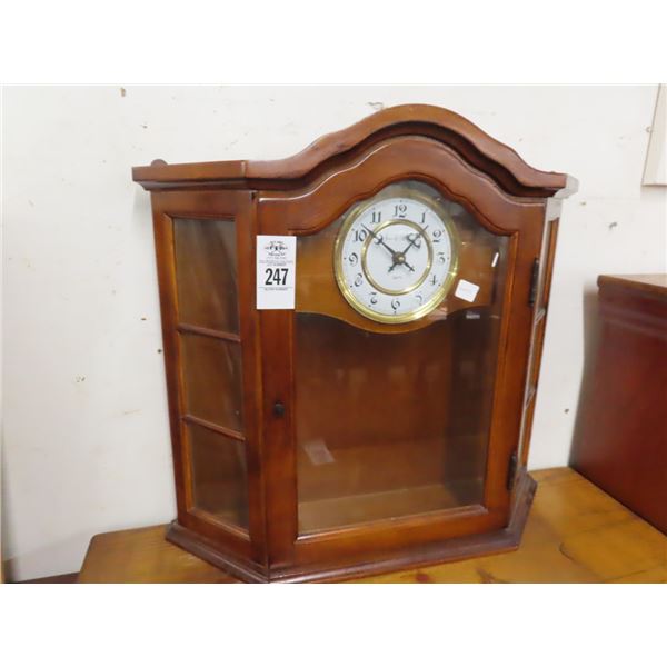 Mahogany Small Wall Curio Clock Cabinet