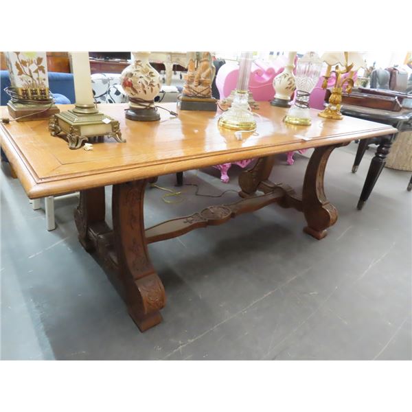 Ornate Carved Oak Table