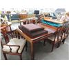 Image 1 : Oriental Dining Table w/6 Chairs, 2 Leaves, Pads