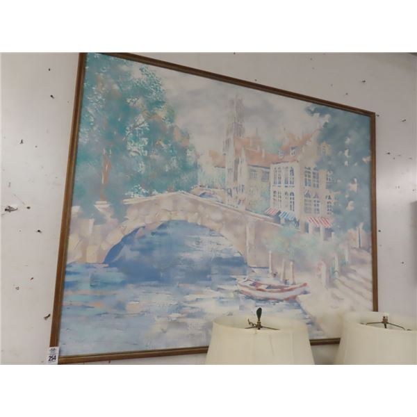 Lee Reynolds Oil On Canvas Canal Scene  - 60  X  72