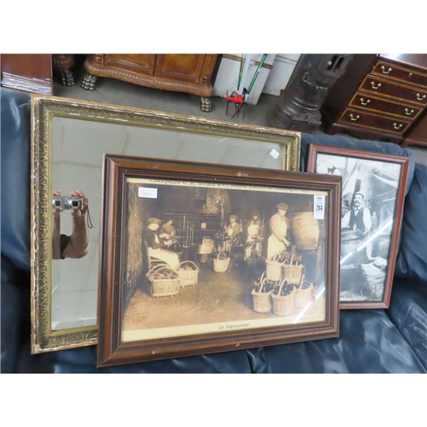 Vintage Framed Photos/Mirror - 3