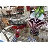 Image 2 : S/S - Enamel Cookware, Mixing Bowls, Collander, Art Glass Vase