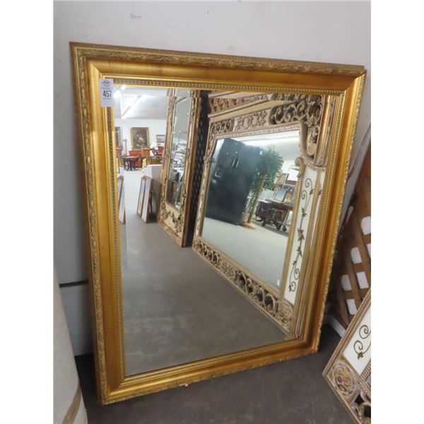 Gold Framed Beveled Mirror - 36  X  40  - No Shipping