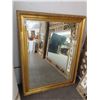 Image 1 : Gold Framed Beveled Mirror - 36  X  40  - No Shipping