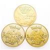 Image 2 : Group of 3 24kt Gold Overlay Pokemon Medallions. Random Picks