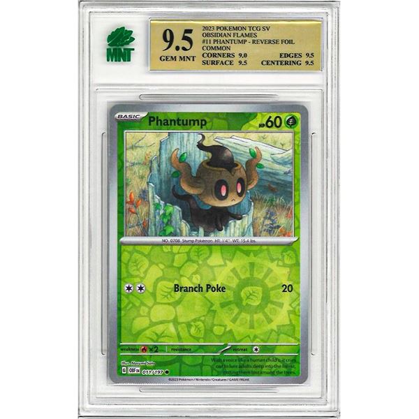 MR - Pokemon Obsidian Flames Reverse Holo 011/197 Phantump  Graded 9.5