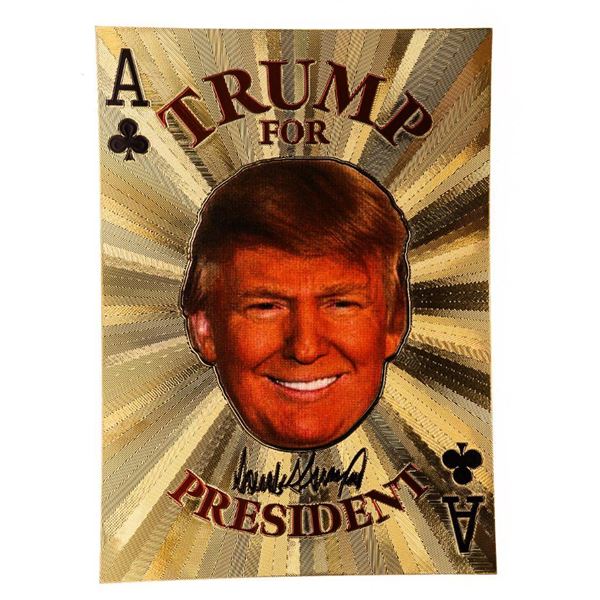 "Trump for President" ACE CLUBS 23kt Gold Card  - "VOTE TRUMP"