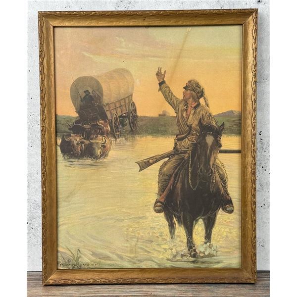 Percy Van Eman Ivory Cowboy Print